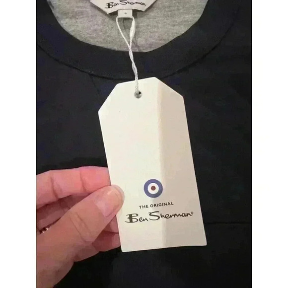 Ben Sherman Men's Quilted Navy Sweatshirt Small Corron Boend Preppy Academia - Picture 2 of 6